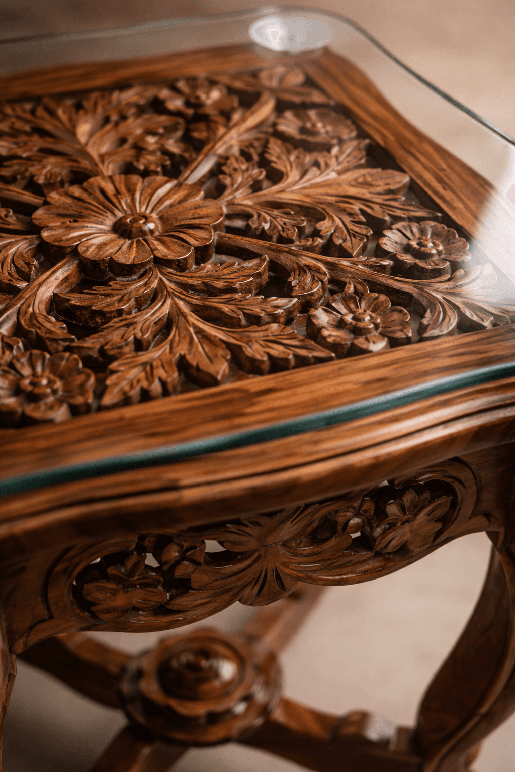  Verona Classico Glass Top Side Table - View 2