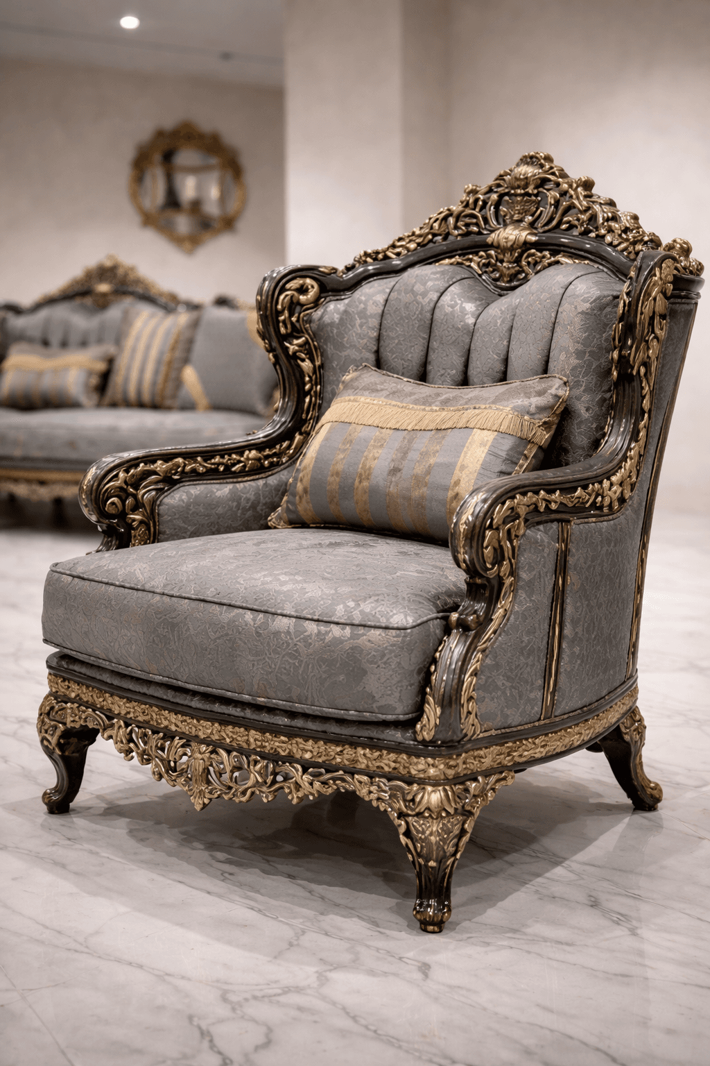  Royal Noir Heritage Carved Living Room Set - View 5