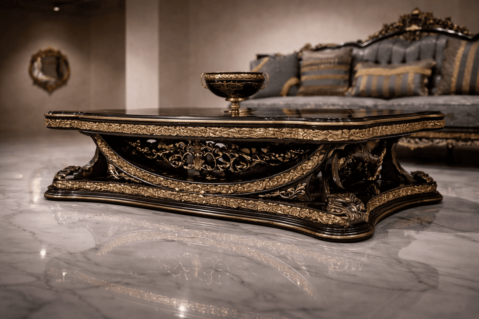  Royal Noir Heritage Carved Living Room Set - View 4