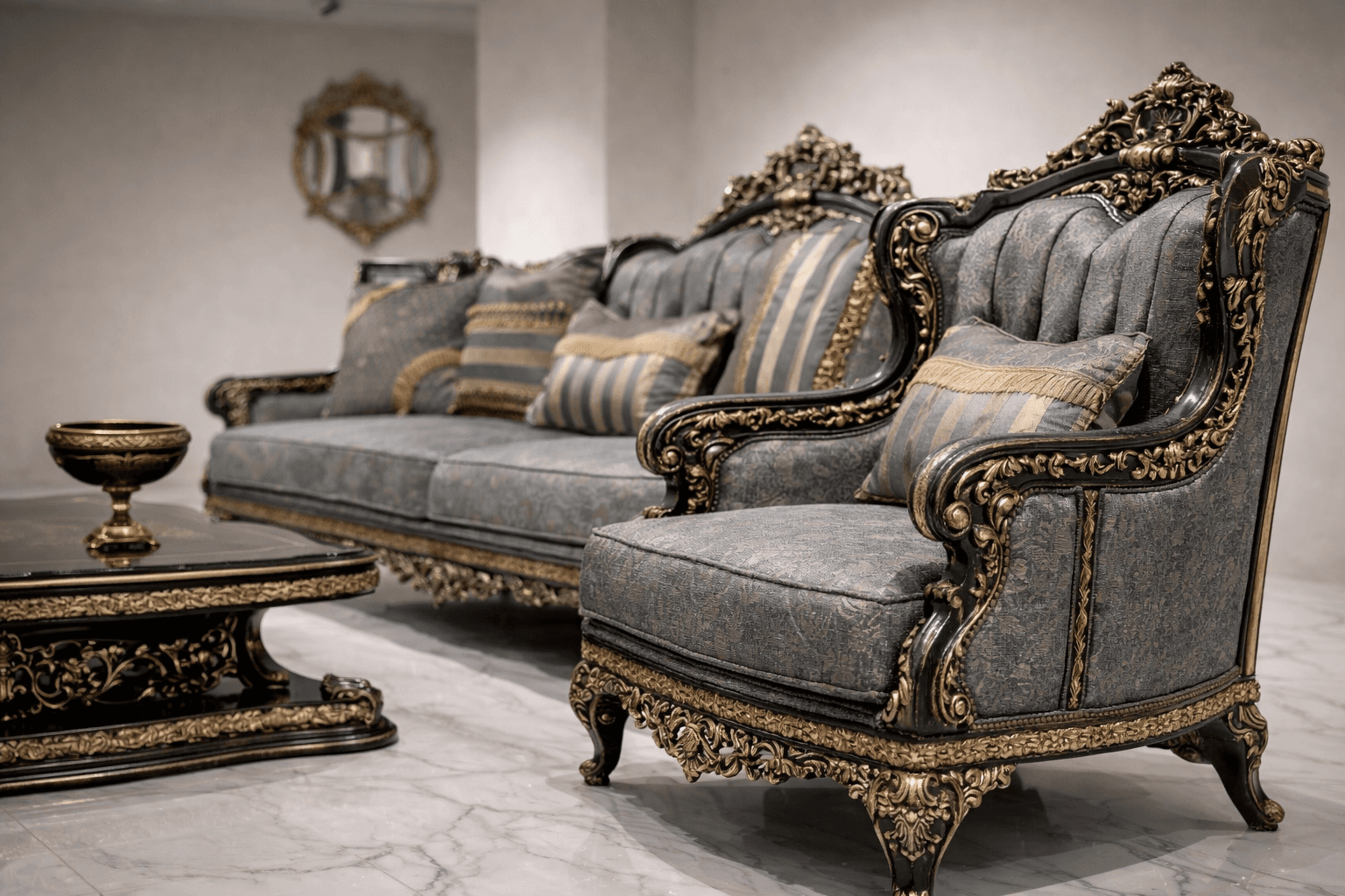  Royal Noir Heritage Carved Living Room Set - View 2