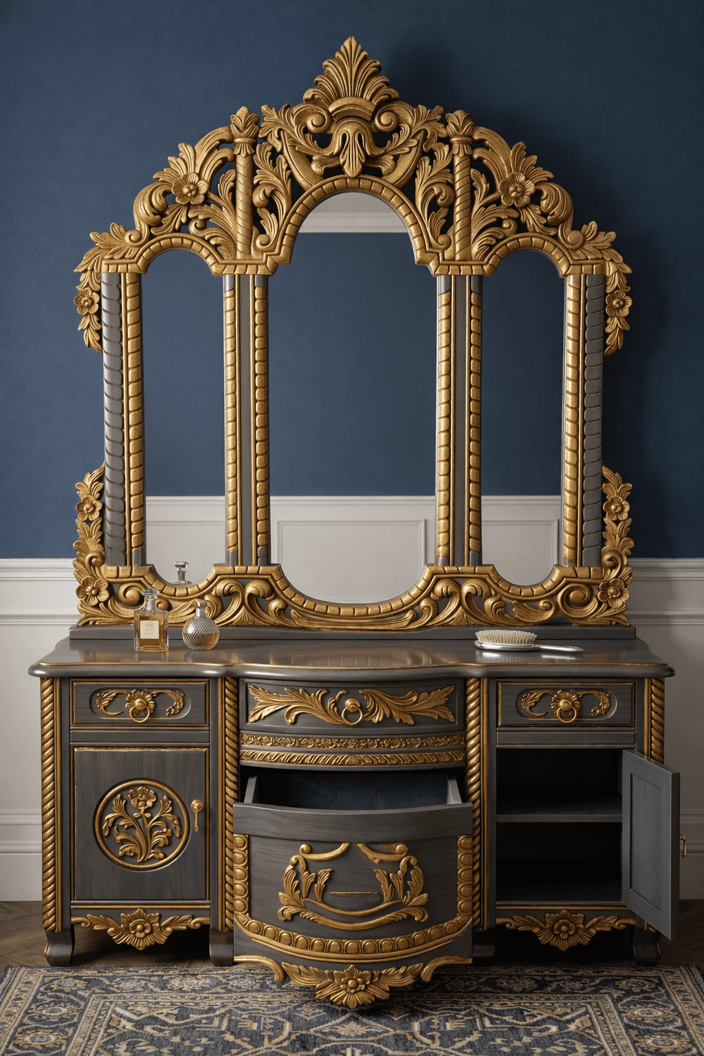  Aurelian Carved Dresser Ensemble